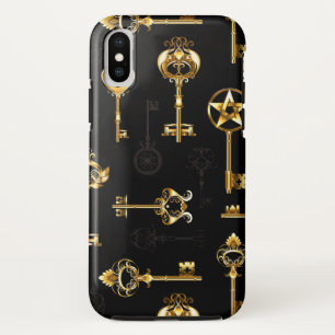 Seamless Pattern with Golden Keys iPhone XS Case