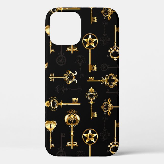 Seamless Pattern with Golden Keys Case-Mate iPhone Case (Back)