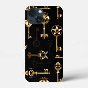 Seamless Pattern with Golden Keys iPhone 13 Mini Case
