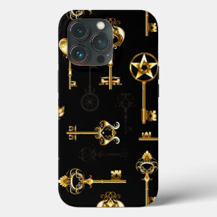 Seamless Pattern with Golden Keys iPhone 13 Pro Case
