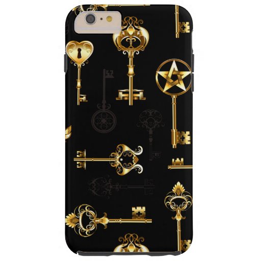 Seamless Pattern with Golden Keys Tough iPhone 6 Plus Case