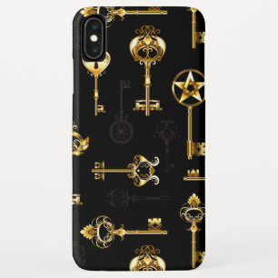 Seamless Pattern with Golden Keys iPhone XS Max Case