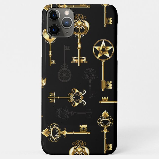 Seamless Pattern with Golden Keys Case-Mate iPhone Case (Back)