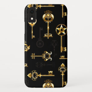 Seamless Pattern with Golden Keys iPhone XR Case