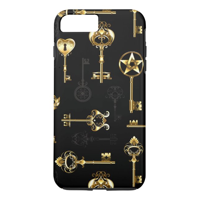 Seamless Pattern with Golden Keys Case-Mate iPhone Case (Back)