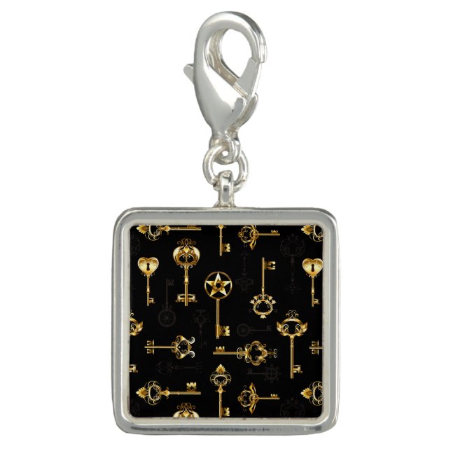 Seamless Pattern with Golden Keys Charm (Front)