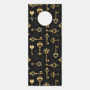 Seamless Pattern with Golden Keys Door Hanger