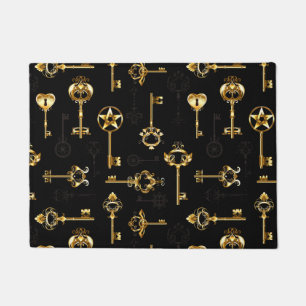 Seamless Pattern with Golden Keys Doormat