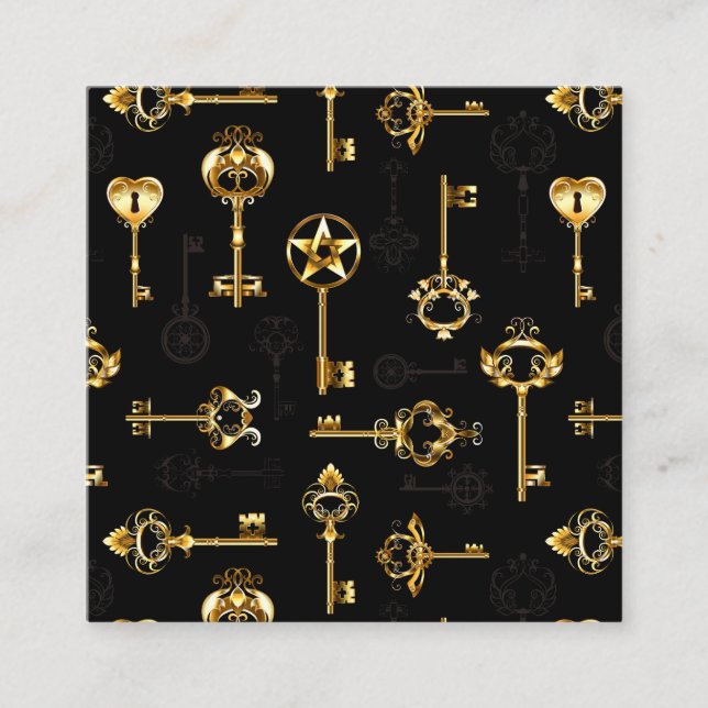 Seamless Pattern with Golden Keys Enclosure Card (Front)