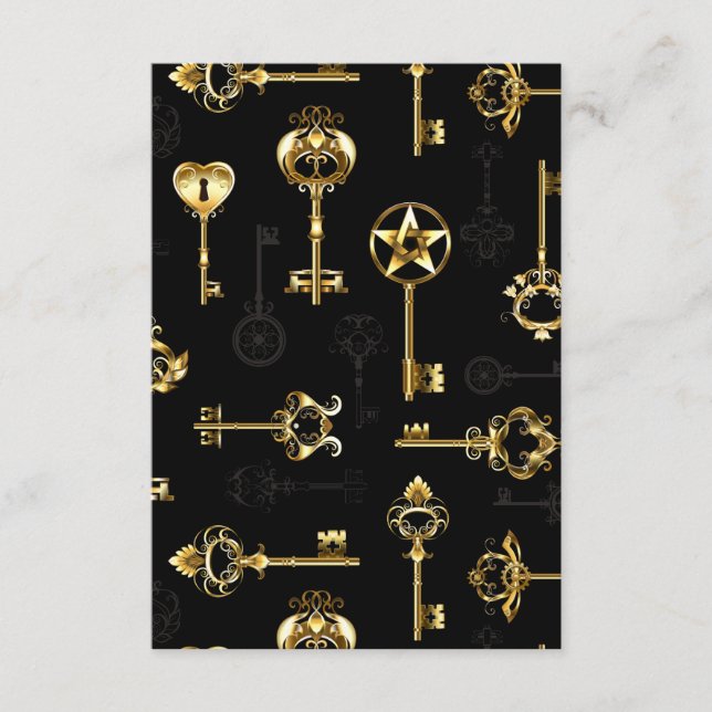 Seamless Pattern with Golden Keys Enclosure Card (Front)