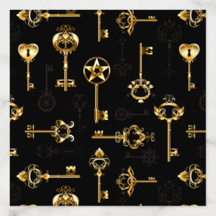 Seamless Pattern with Golden Keys Envelope Liner