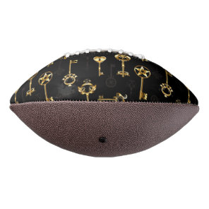 Seamless Pattern with Golden Keys Football