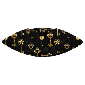 Seamless Pattern with Golden Keys Football