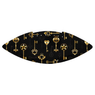 Seamless Pattern with Golden Keys Football