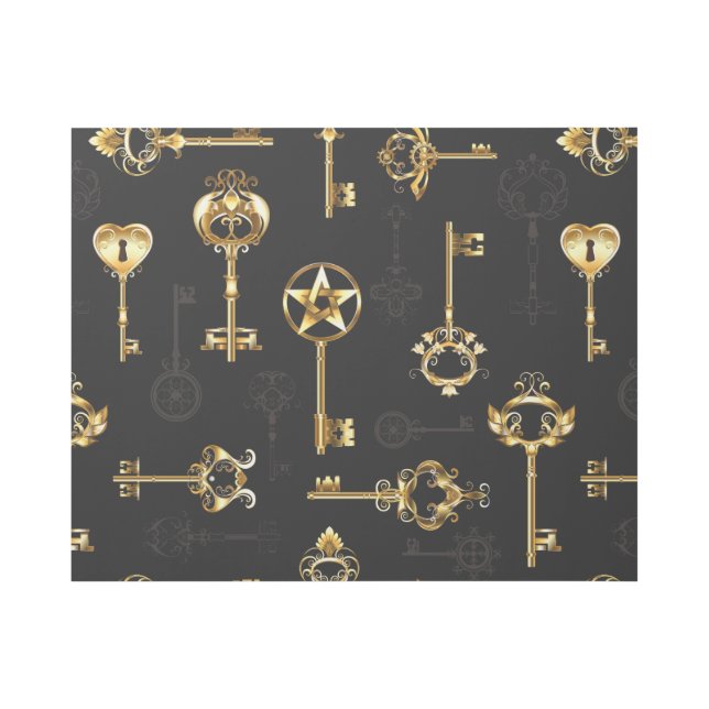 Seamless Pattern with Golden Keys Gallery Wrap (Front)
