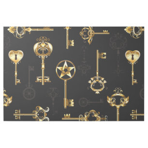 Seamless Pattern with Golden Keys Gallery Wrap