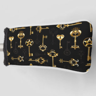 Seamless Pattern with Golden Keys Golf Head Cover