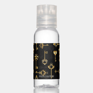 Seamless Pattern with Golden Keys Hand Sanitizer