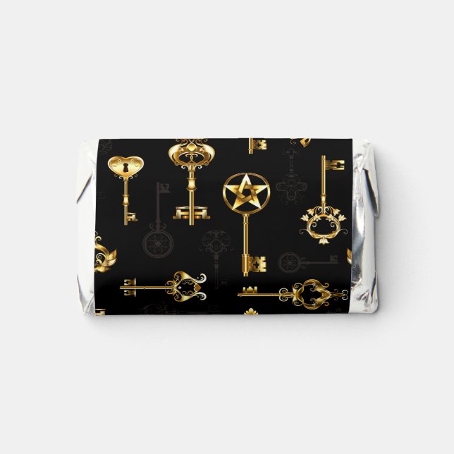 Seamless Pattern with Golden Keys Hershey's Miniatures (Front)