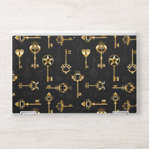 Seamless Pattern with Golden Keys HP Laptop Skin