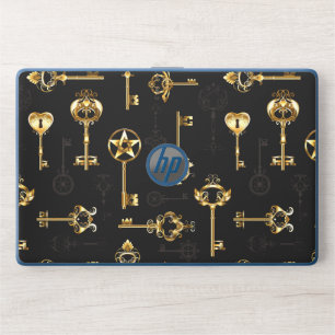 Seamless Pattern with Golden Keys HP Laptop Skin