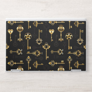 Seamless Pattern with Golden Keys HP Laptop Skin