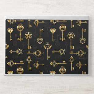 Seamless Pattern with Golden Keys HP Laptop Skin