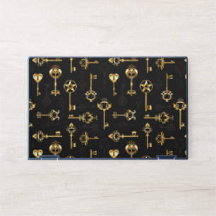 Seamless Pattern with Golden Keys HP Laptop Skin