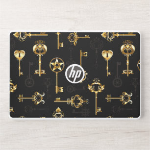 Seamless Pattern with Golden Keys HP Laptop Skin