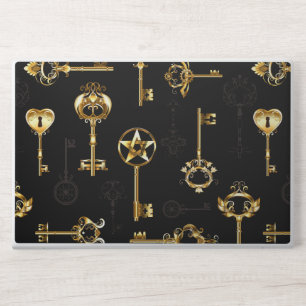 Seamless Pattern with Golden Keys HP Laptop Skin