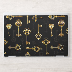 Seamless Pattern with Golden Keys HP Laptop Skin