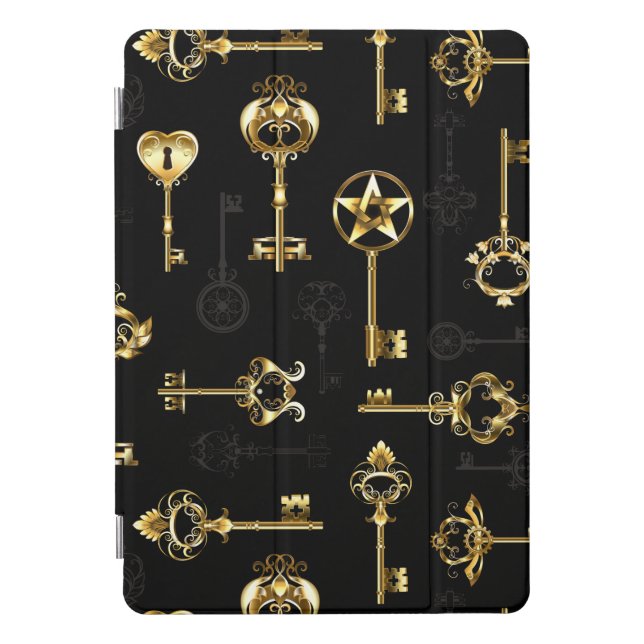 Seamless Pattern with Golden Keys iPad Pro Cover (Front)