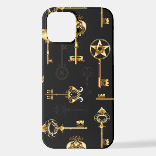 Seamless Pattern with Golden Keys iPhone 12 Case