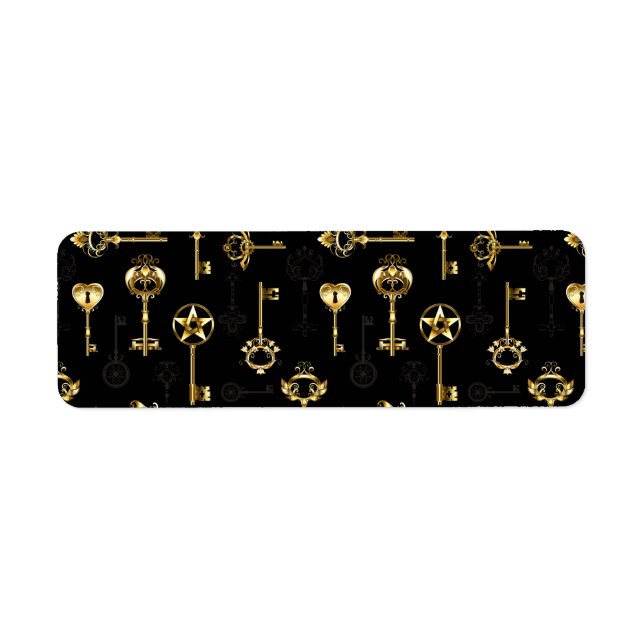 Seamless Pattern with Golden Keys Label (Front)
