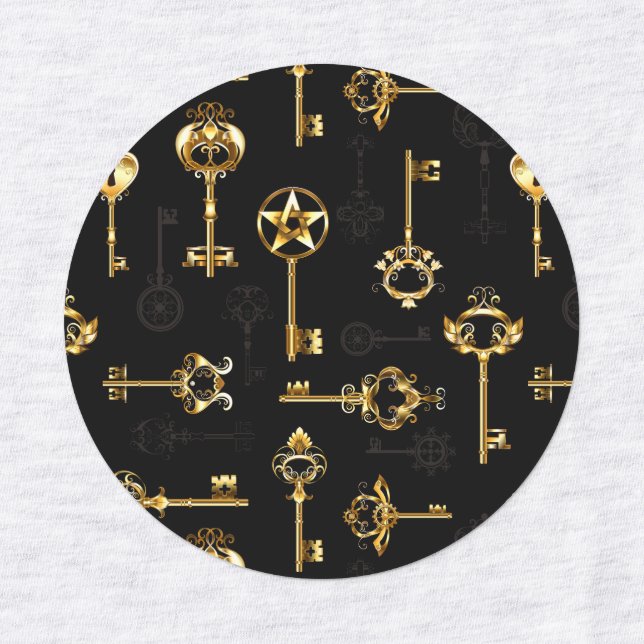 Seamless Pattern with Golden Keys Labels (Design 1)