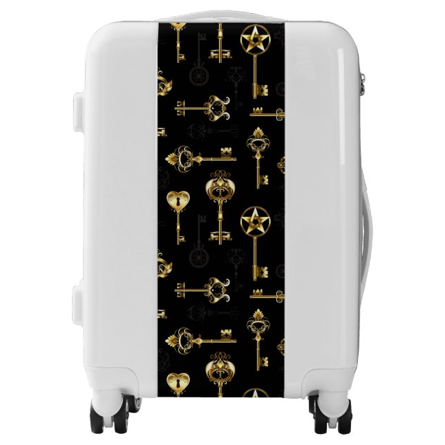 Seamless Pattern with Golden Keys Luggage (Front)