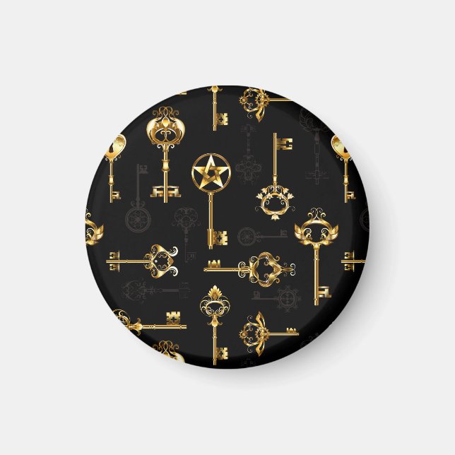 Seamless Pattern with Golden Keys Magnet (Front)