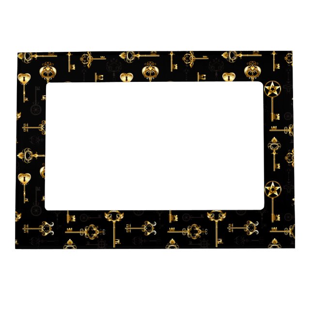 Seamless Pattern with Golden Keys Magnetic Frame (Front)