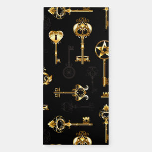 Seamless Pattern with Golden Keys Magnetic Notepad