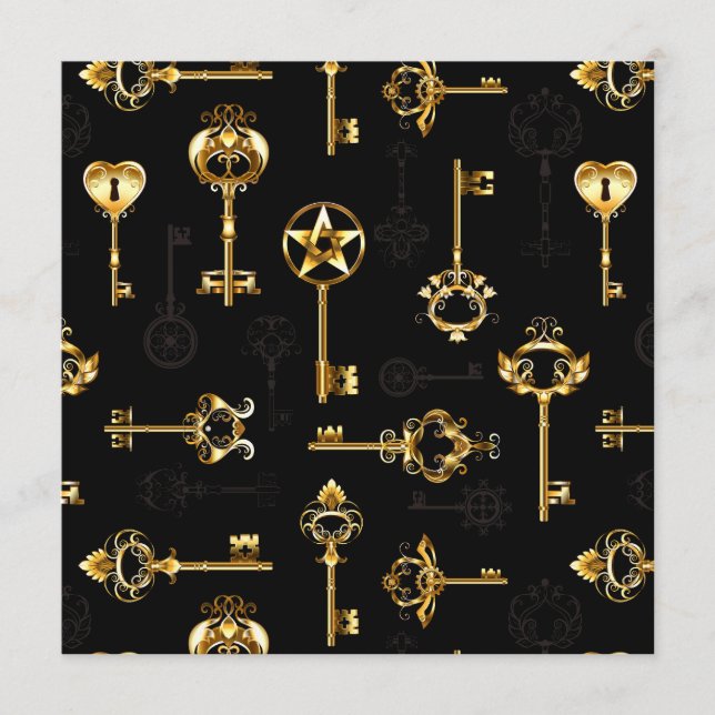 Seamless Pattern with Golden Keys Menu (Front)