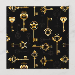 Seamless Pattern with Golden Keys Menu