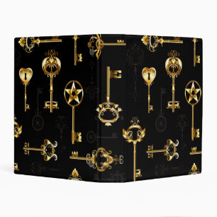 Seamless Pattern with Golden Keys Mini Binder