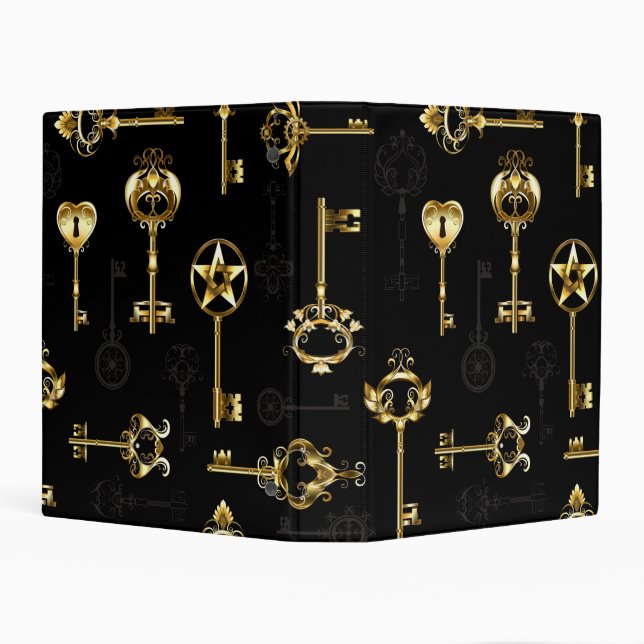 Seamless Pattern with Golden Keys Mini Binder (Background)