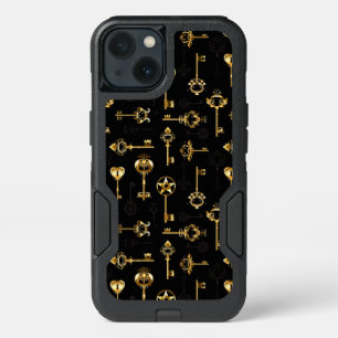 Seamless Pattern with Golden Keys iPhone 13 Case