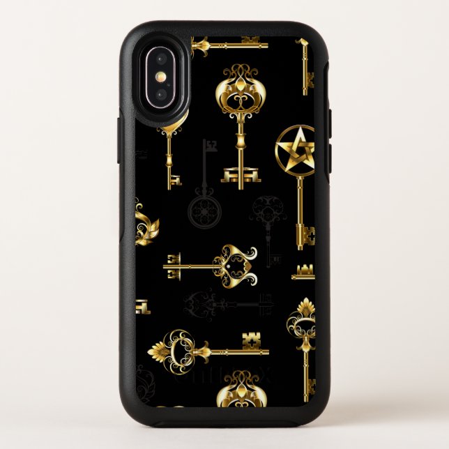 Seamless Pattern with Golden Keys Otterbox iPhone Case (Back)