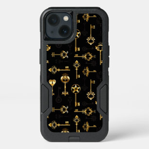 Seamless Pattern with Golden Keys iPhone 13 Case