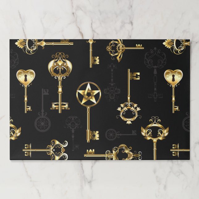 Seamless Pattern with Golden Keys Paper Pad (Front)