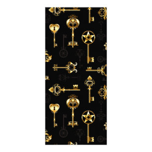 Seamless Pattern with Golden Keys Rack Card