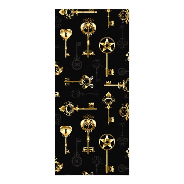 Seamless Pattern with Golden Keys Rack Card (Front)