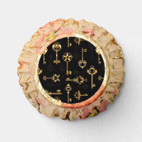 Seamless Pattern with Golden Keys